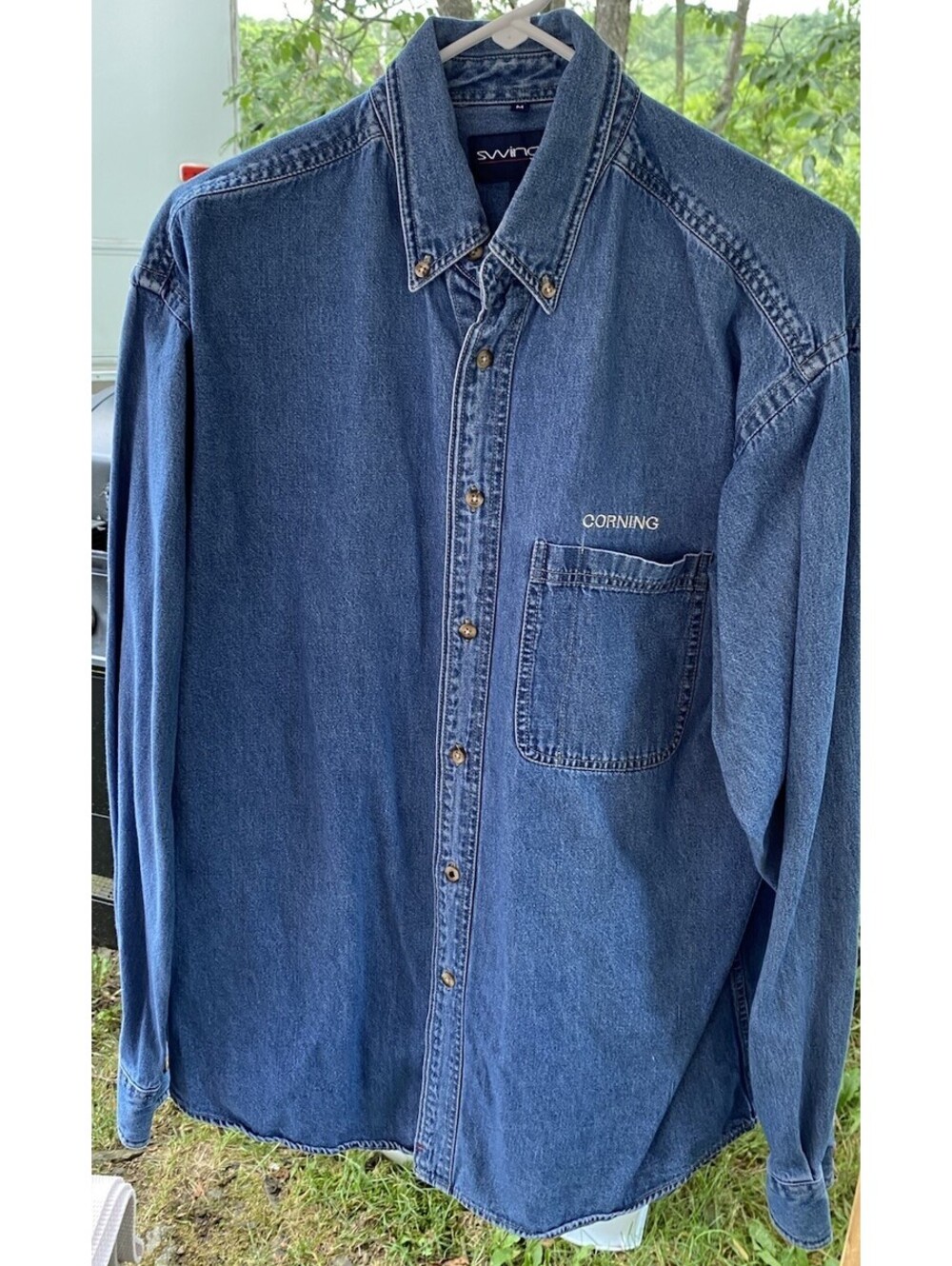 Swingster Men's Jean Jacket Size M Button Up Long Sleeve "Corning" NY